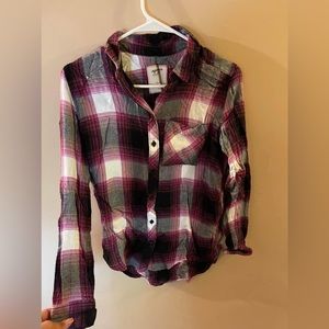 Purple and white flannel